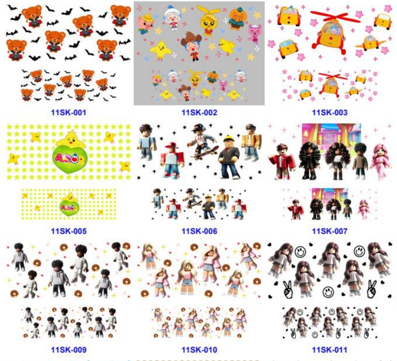 Wholesale 8pcs Cartoon and Halloween Bear  Mini Keychain Sticker